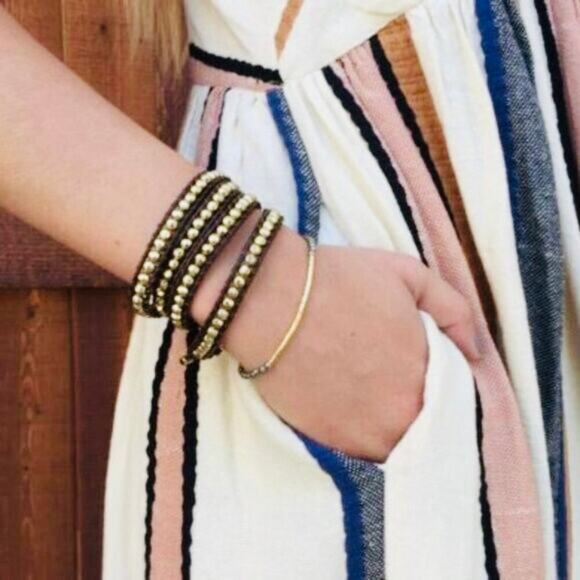 NWT *RARE* Free People Navy Striped Boho Festival Midi Dress  – XS/Small - Picture 8 of 14